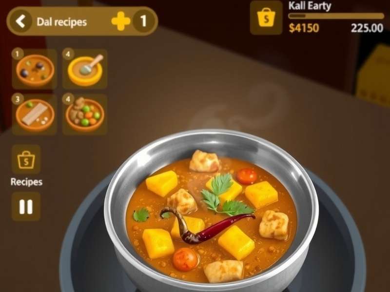Completed Dal Baati dish in the game