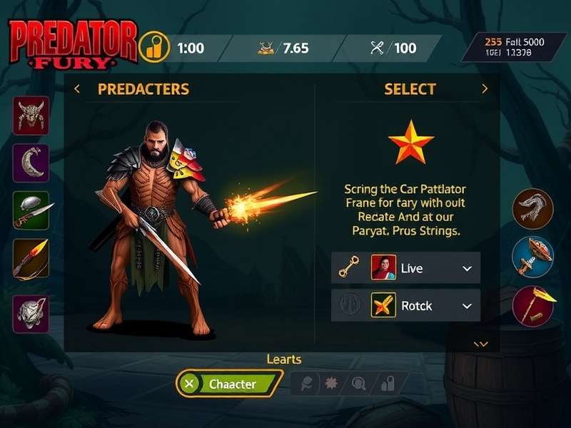 Predator Fury Feral Strike character selection screen