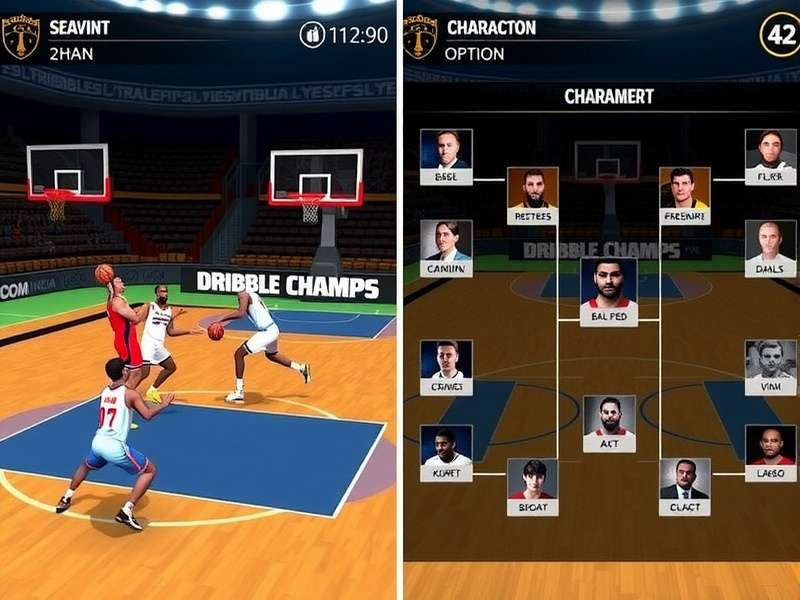 Dribble Champs India character selection screen showing diverse player options