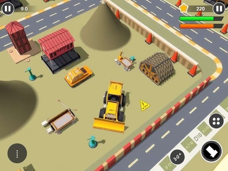 Bulldozer Frenzy gameplay showing construction site