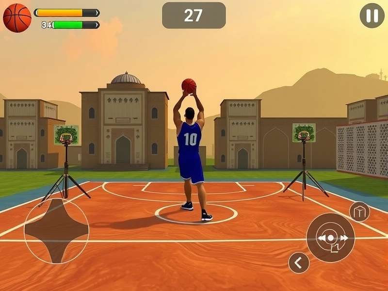 Shooting Guard India gameplay screenshot showing basketball action
