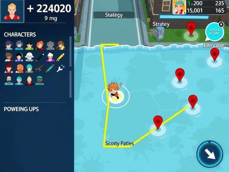 Flood Frenzy Runner gameplay screenshot showing character navigating through flooded streets