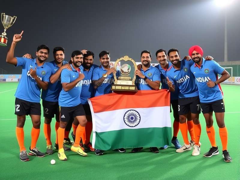 Indian hockey team with trophies