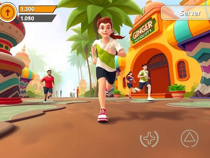 Ginger Velocity Run character selection screen showing diverse roster of runners