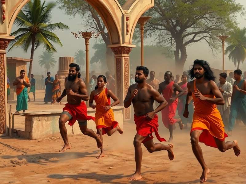 Community participating in Sacred Sprint Saga festival