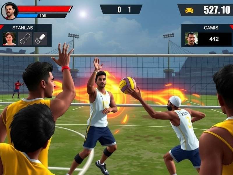 Mumbai Volley Warriors gameplay screenshot showing intense volleyball action