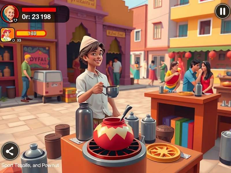 Masala Chai King gameplay screenshot showing chai preparation