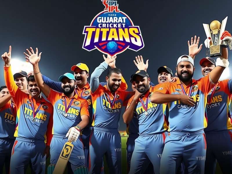 Gujarat Cricket Titans team celebration after winning a match