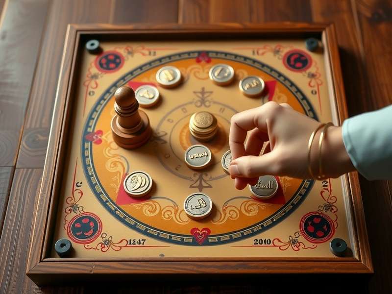 Carrom Star Heroic board setup with coins and striker