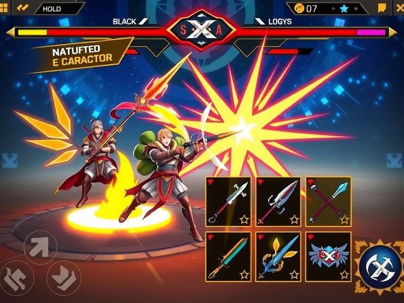 Star X Gladiator weapon selection interface showing various armaments