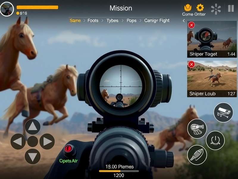 Desi Sniper Pro gameplay screenshot showing sniper scope view