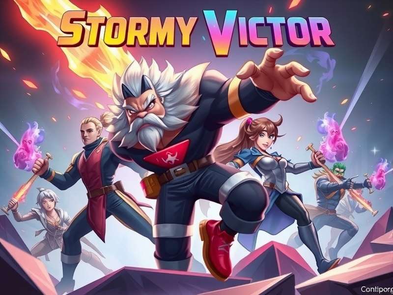 Stormy Victor game cover art showing main character in dynamic action pose