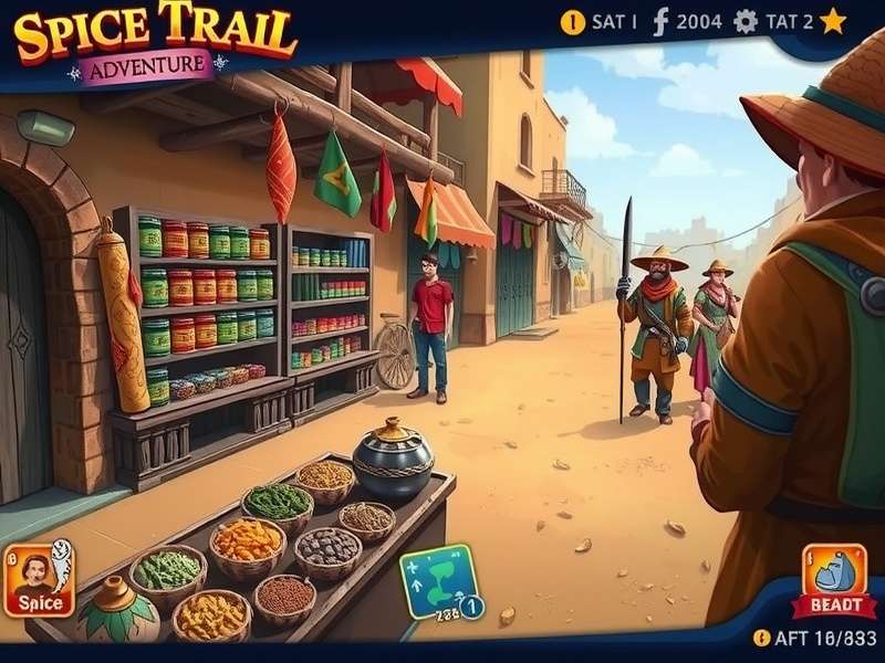 Adventure Spice Trail gameplay showcasing spice trading interface