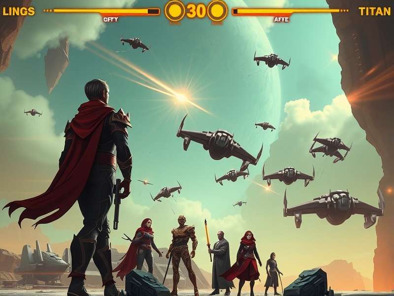 Solaris Titan Guardians story cinematic showing epic space battle