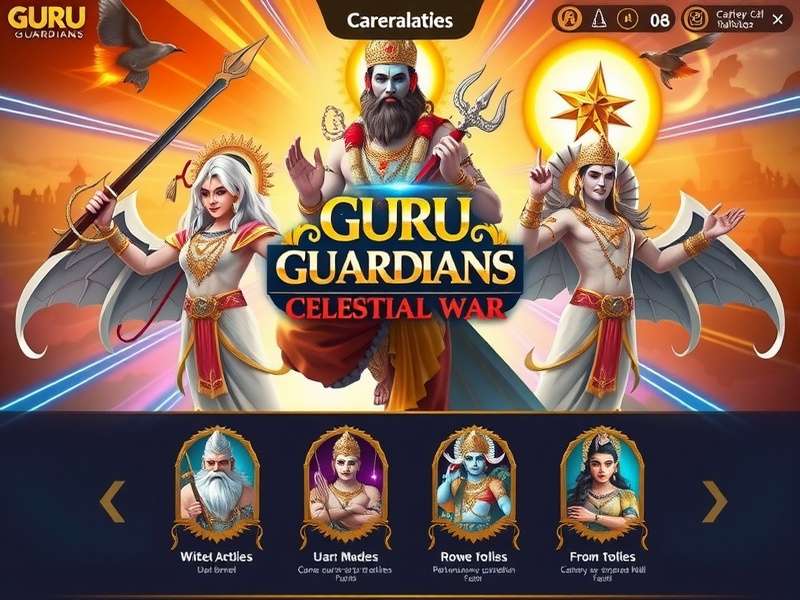 Guru Guardians Celestial War character roster showing diverse celestial guardians