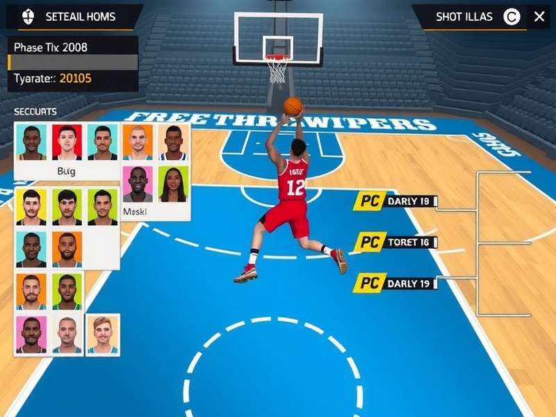 Free Throw Champions character customization screen showing diverse avatar options