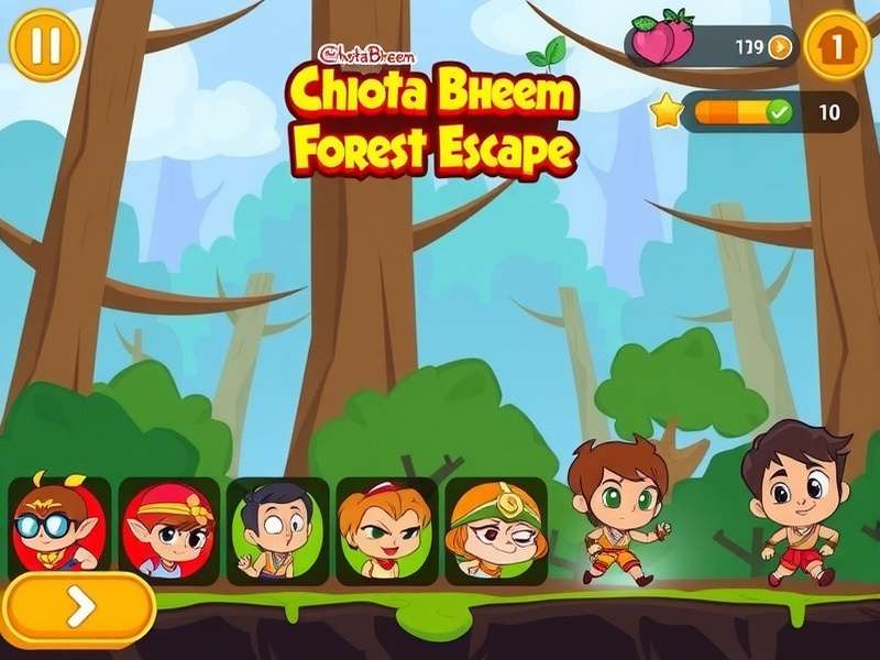 Chhota Bheem Forest Escape characters lineup showing all playable characters