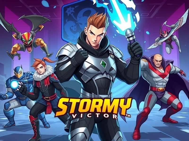 Stormy Victor character lineup showing main heroes and villains