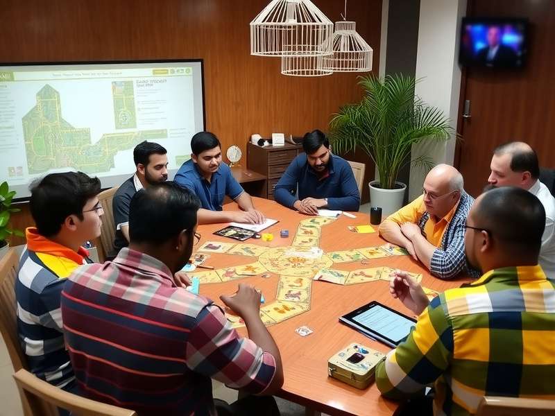 Thangam Wealth Trail board game setup with players