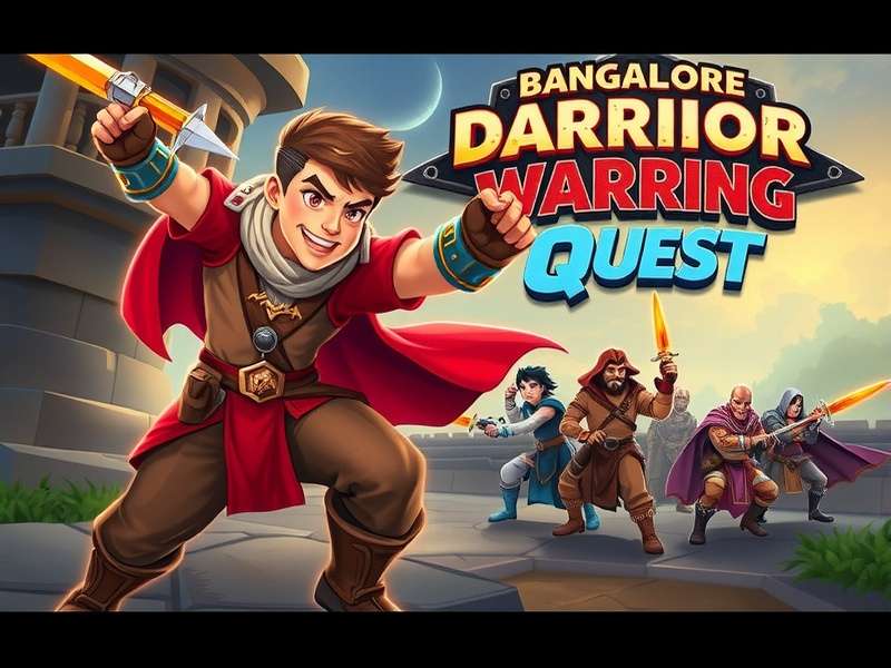Character lineup from Bangalore Warrior Daring Quest showing main heroes and villains