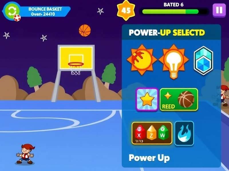 Bounce Basket Wizard control interface and HUD elements