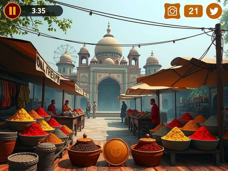 Indian Spice Journey cultural scene showing traditional market