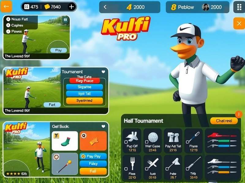 Kulfi Golf Pro gameplay screenshot showing golf course and interface