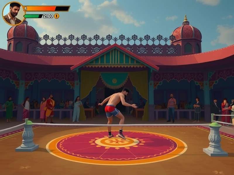 Dangal The Wrestlers Dream gameplay screenshot showing wrestling action