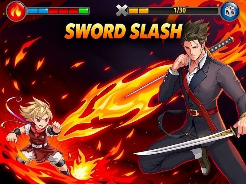 Scorching Sword Slash Combat Scene