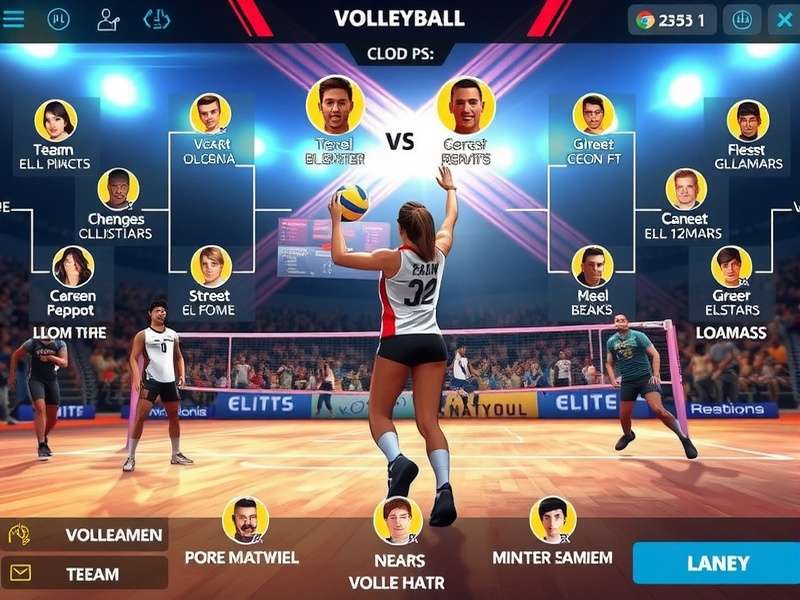 Elite Volley Champions tournament bracket and competitive interface