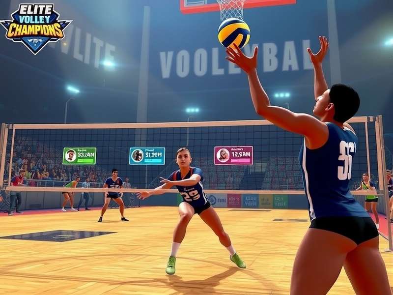 Elite Volley Champions character customization and team management interface