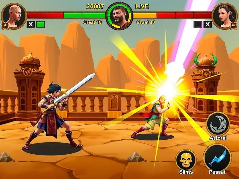 Rhythm Raja Gladiator combat scene with special effects