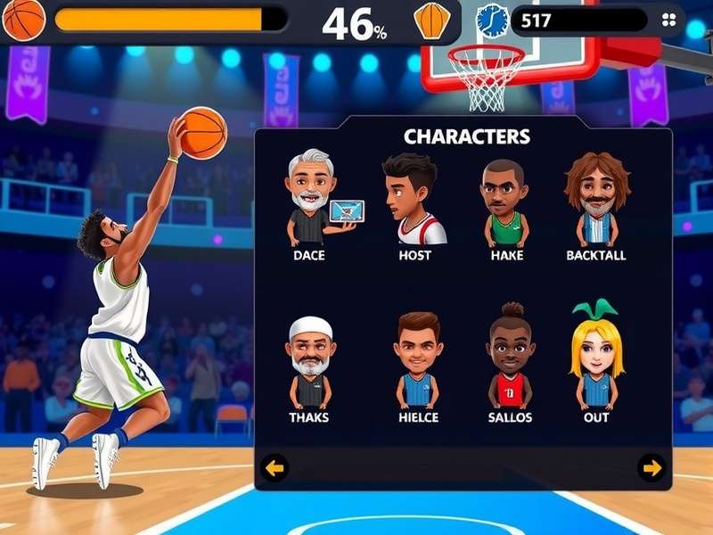Indian Slam Dunkers gameplay screenshot showing basketball action