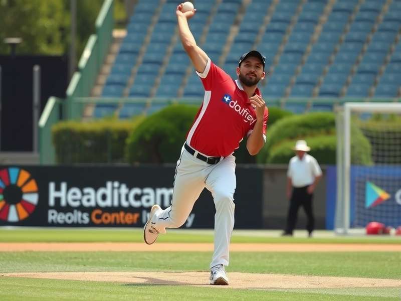 Fast Bowler in delivery stride
