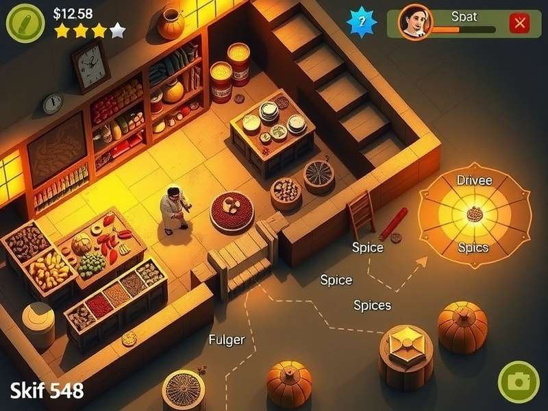 Sky High Spice Trek gameplay screenshot showing character collecting spices