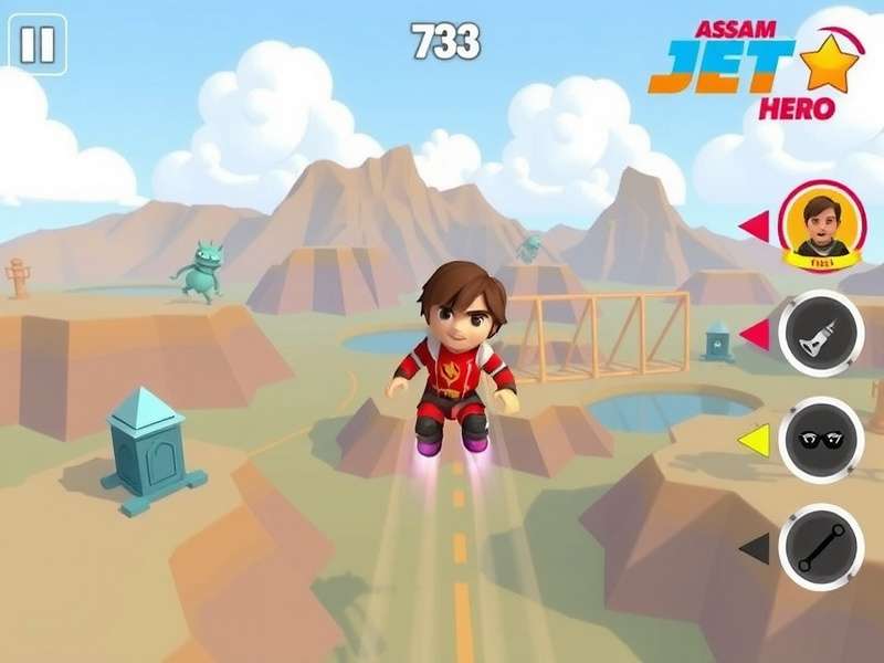 Assam Jet Hero level design showing obstacle course