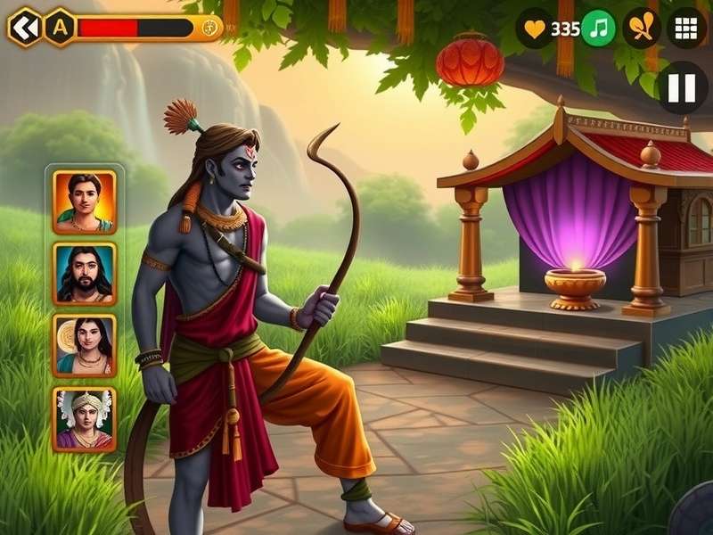 Story scene from Krishna S Eternal Saga showing Krishna with Arjuna