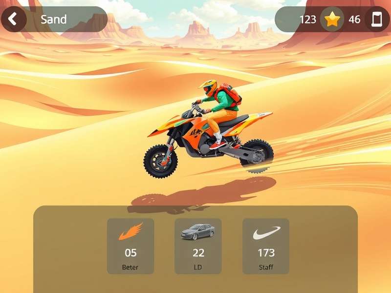Sand Surfer gameplay showing desert racing environment