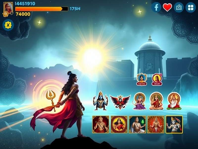 Divine Vishnu Mystic Journey gameplay screenshot showing mystical environments