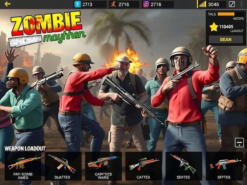 Zombie Mayhem PUBG gameplay screenshot showing zombie hordes