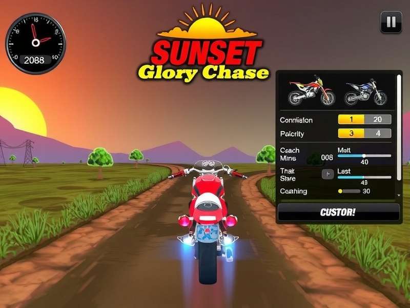 Sunset Glory Chase vehicle customization interface