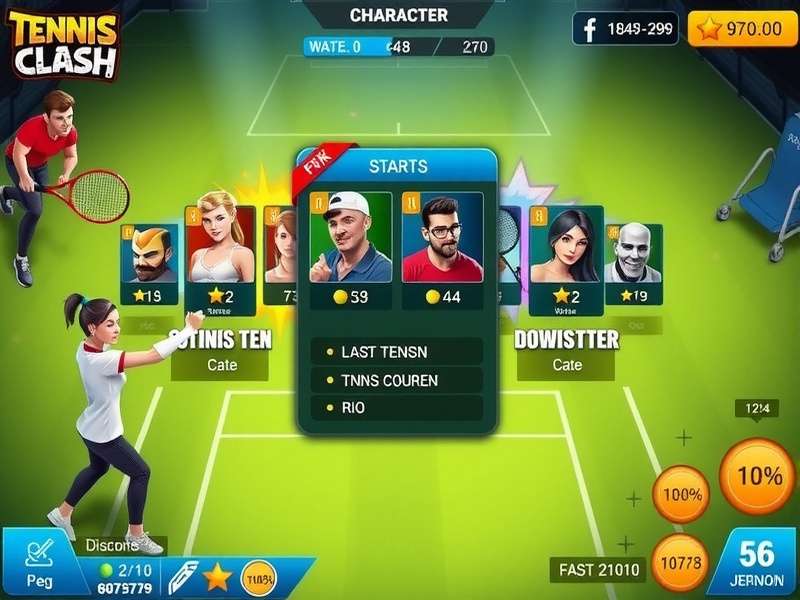 Tennis Clash Ultimate Duel character selection screen