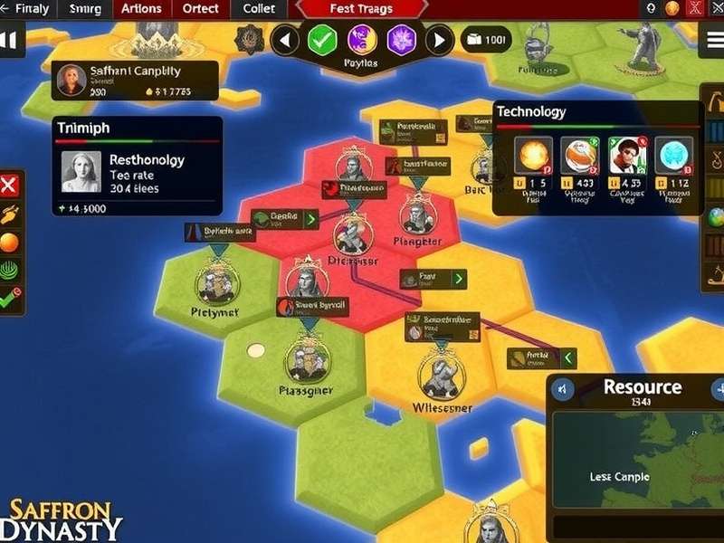 Saffron Dynasty Triumph resource management interface