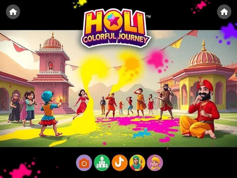 Cultural elements in Holi Colorful Journey showing traditional celebrations