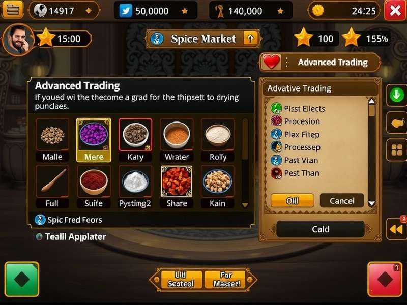 Maharaja S Spice character progression interface