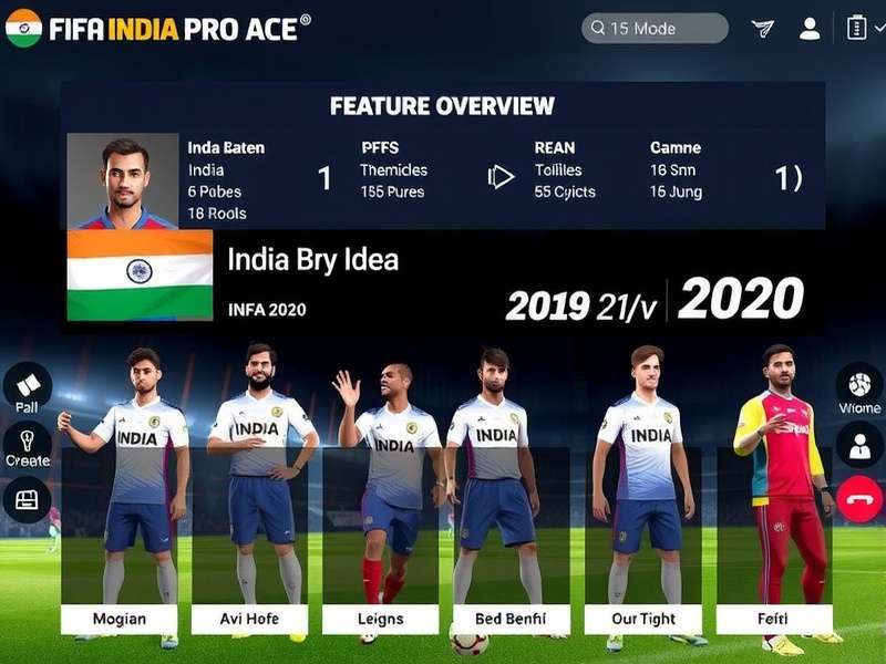 FIFA India Pro Ace gameplay screenshot showing Indian team