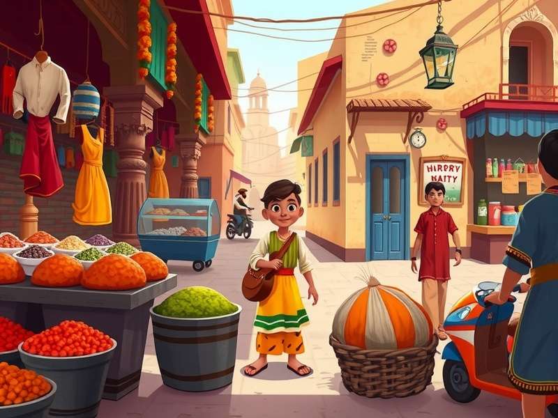 Main characters of Curry Spiced Odyssey in various Indian settings