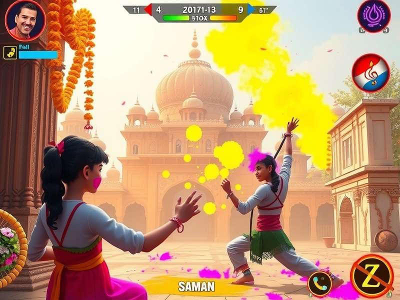 Holi Colorful Journey features showcasing different gameplay elements