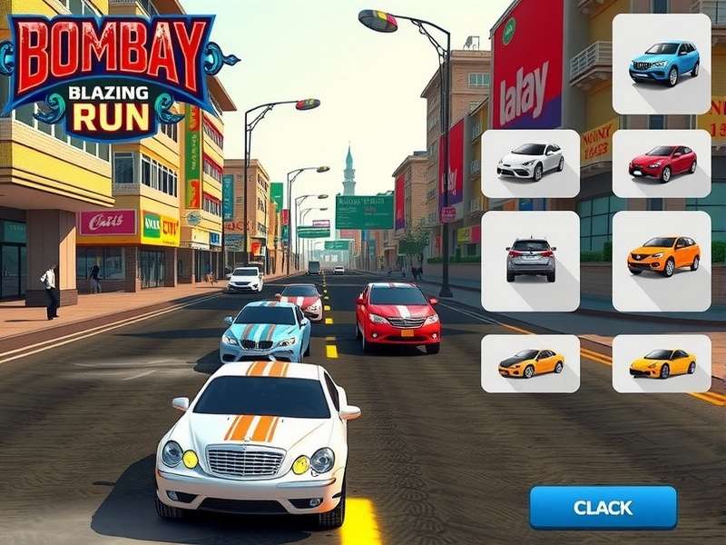 Bombay Blazing Run vehicle showroom with multiple car options