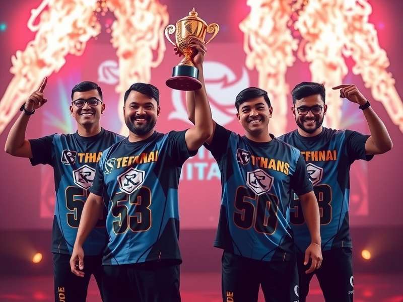 Chennai Dota Titans team celebrating a tournament victory